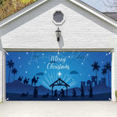 Lofaris Blue Night Jesus Pilgrimage Xmas Garage Door Banner